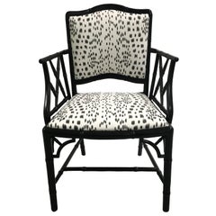 Black Faux Bamboo Brunschwig Fils Les Touches Armchair