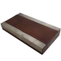 Steel and Leather Box by Gabriella Crespi