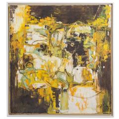 A Framed Abstract Oil Painting 1960s signed 12