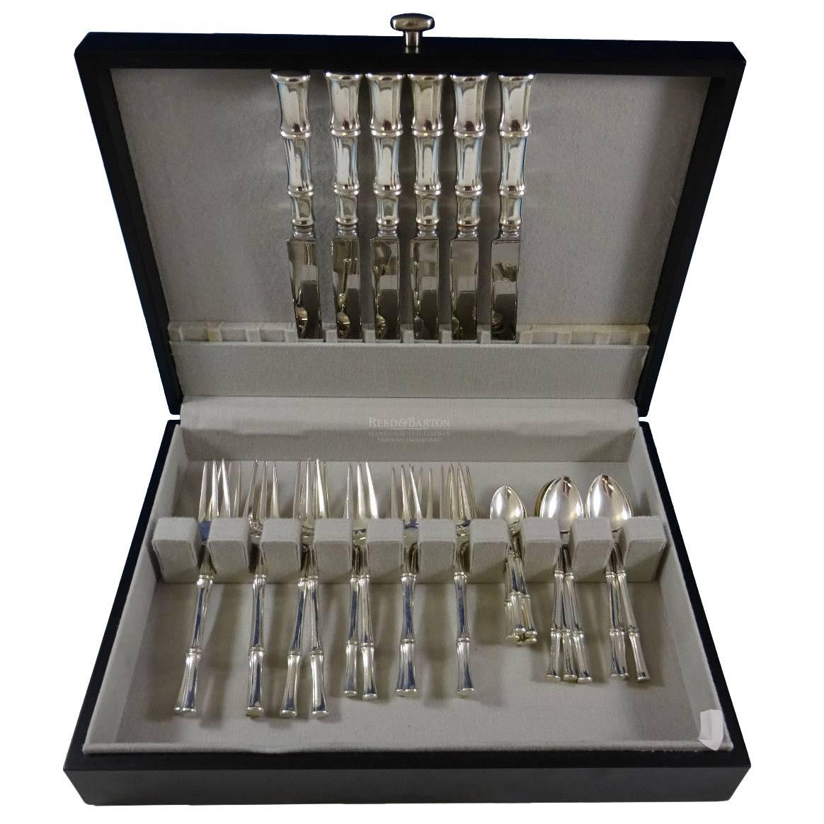 Bamboo by Tiffany Sterling Silver Dinner Flatware Set for Six Service 30 Pieces