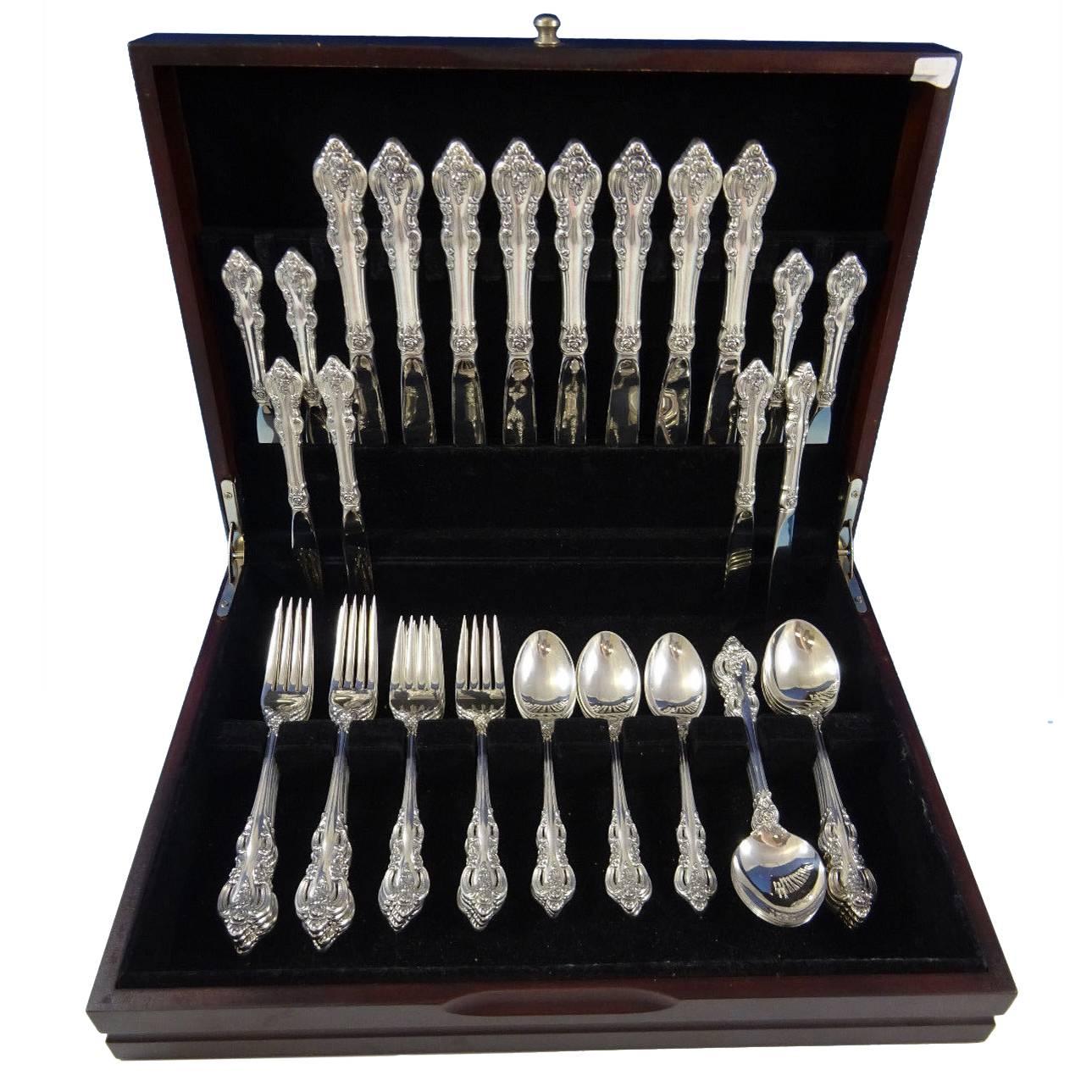 El Grandee by Towle Sterling Silver Flatware Set 8 Service Luncheon 48 Pieces For Sale