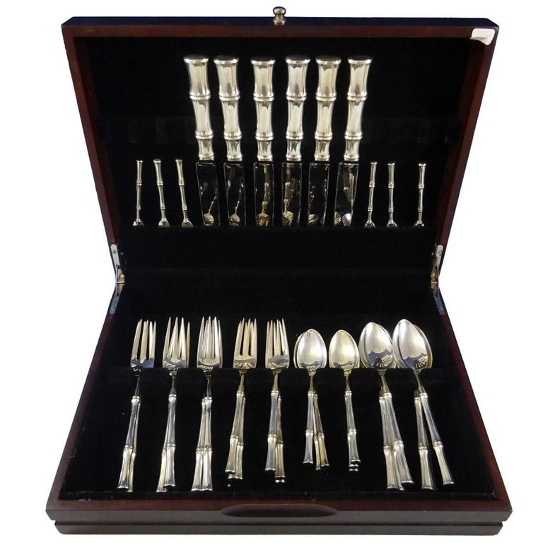 Bamboo by Tiffany Sterling Silver Dinner Flatware Set for 6 Service 36