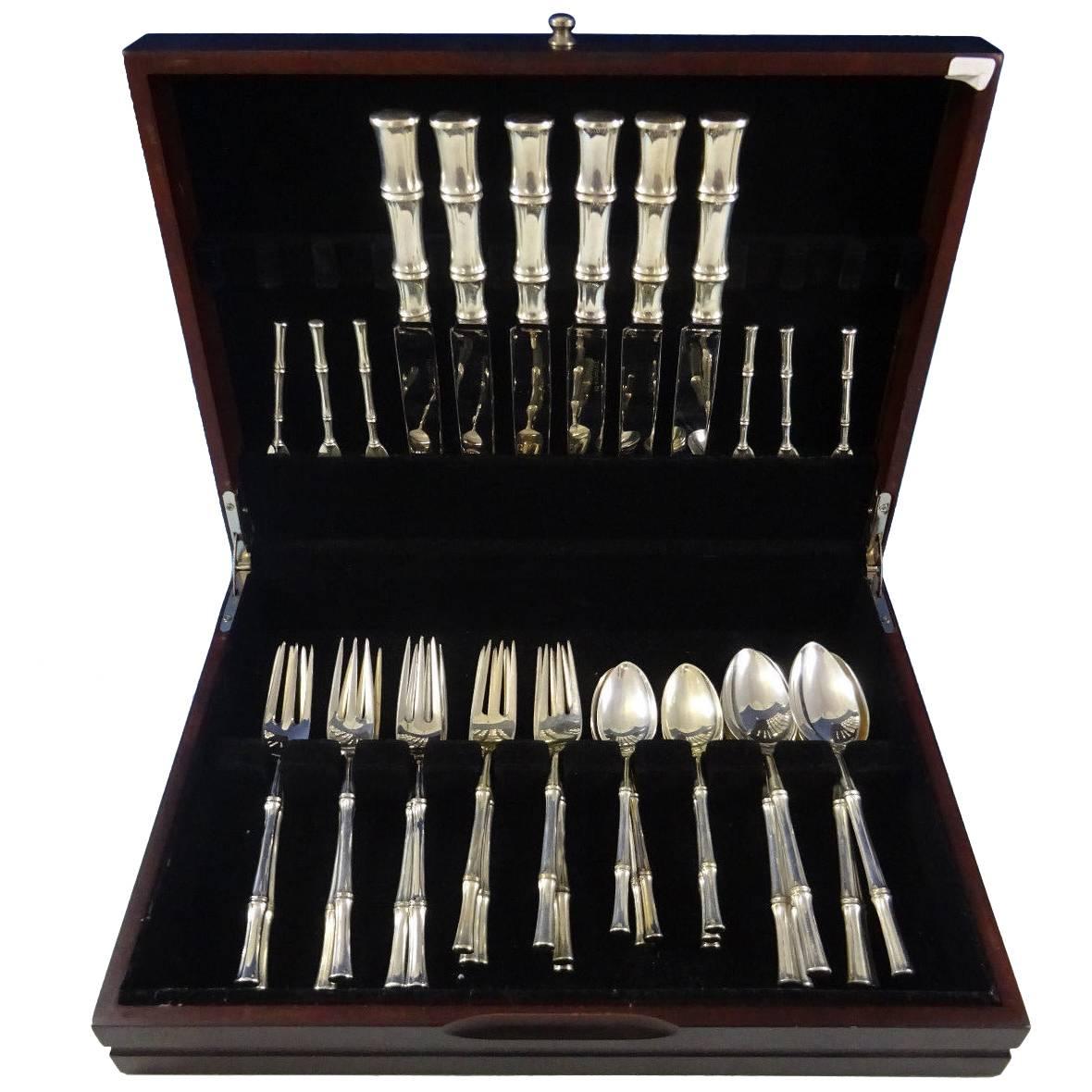 Bamboo by Tiffany Sterling Silver Dinner Flatware Set for 6 Service 36 Pieces