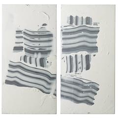 Martha Sturdy, Resin on Steel Canvas 'Diptych', Contemporary "Drag #381"