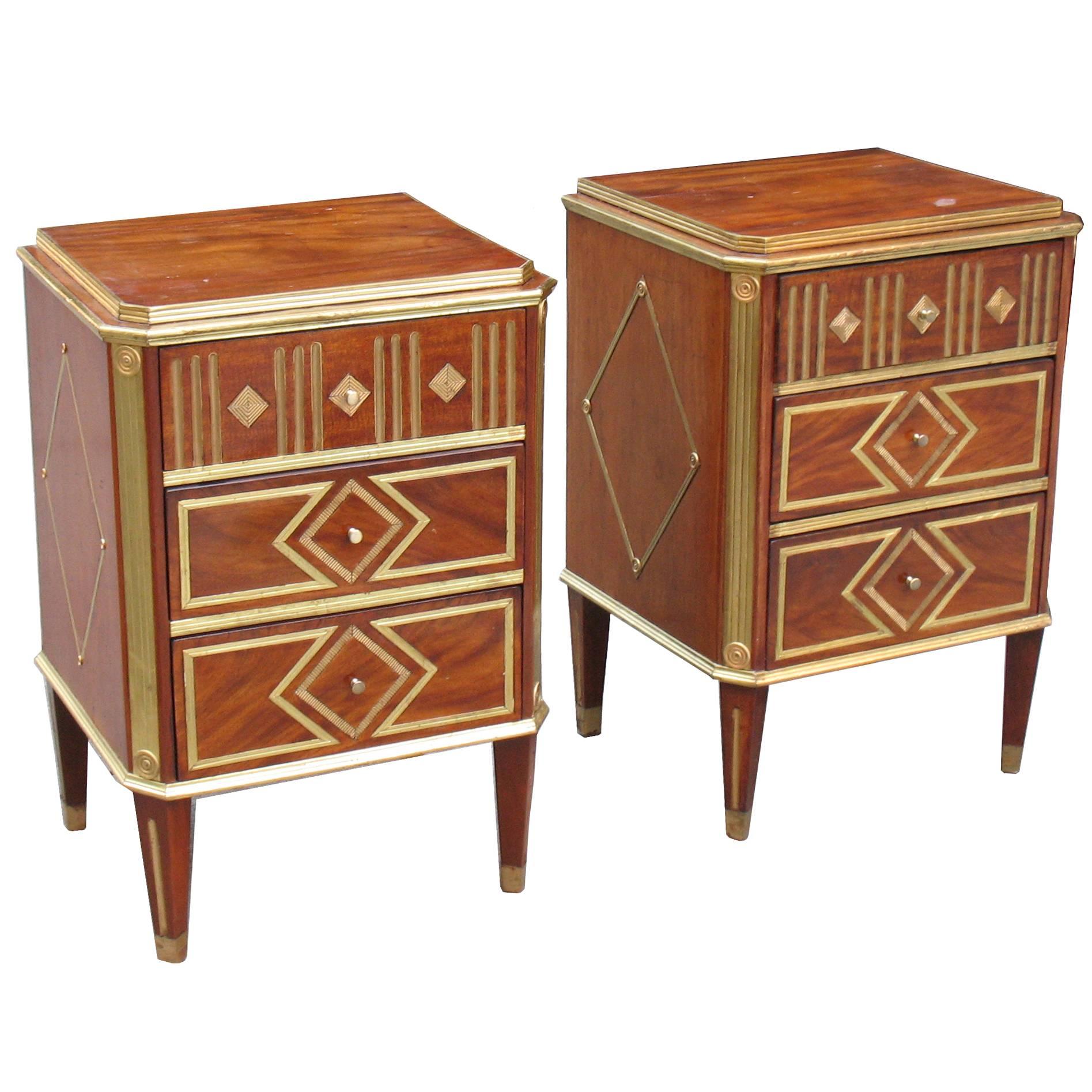 Pair of Russian Neoclassical Chests For Sale