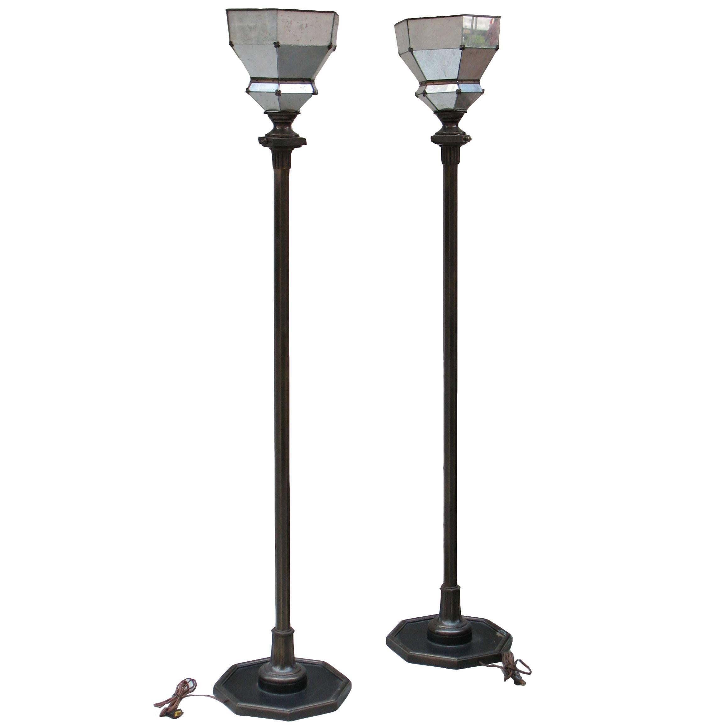 Pair of Mid-Century Modern American Torcheres or Floor Lamps For Sale