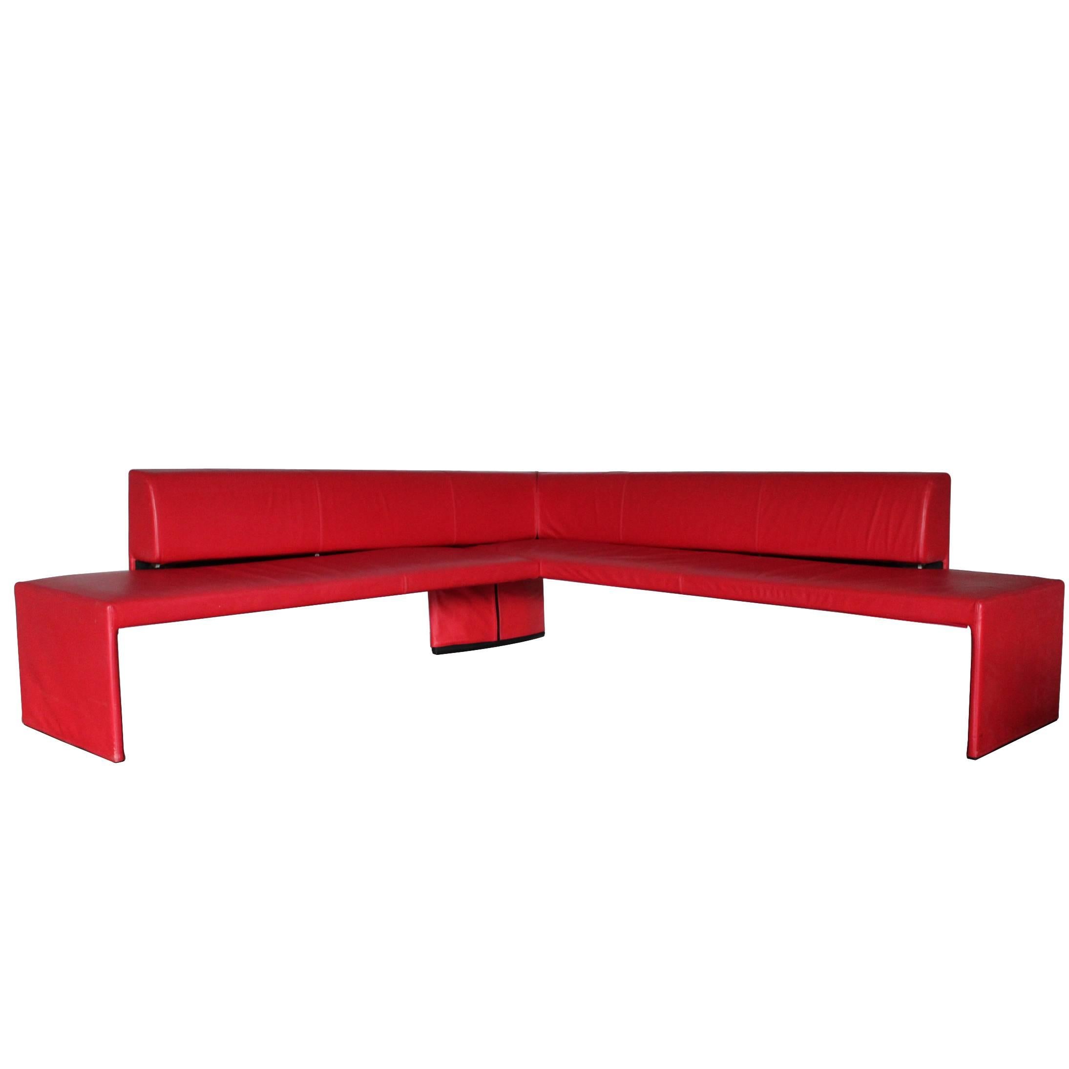 Walter Knoll “Together 290” Corner Seat L-shape Sofa in Red Leather by EOOS For Sale