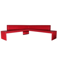 Walter Knoll “Together 290” Corner Seat L-shape Sofa in Red Leather by EOOS