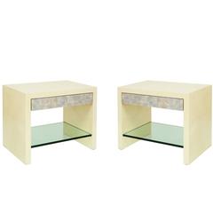 Pair of "Pearl Front Bedside Tables" by Lobel Originals 12