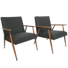 Midcentury Italian Lounge Chairs in the Style of Jens Risom