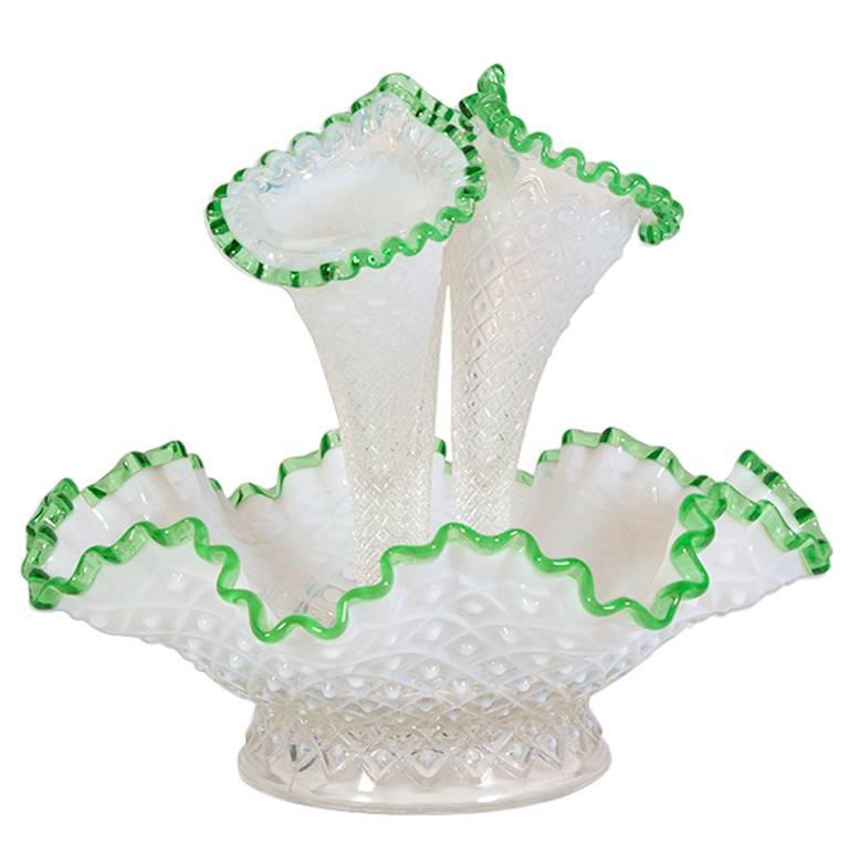 Vintage Fenton Art Glass Epergne For Sale