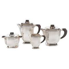 Art Deco Coffee or Tea Service with Macassar Detailing by Argental of Austria