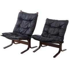 Pair of Norwegian Leather Armchairs