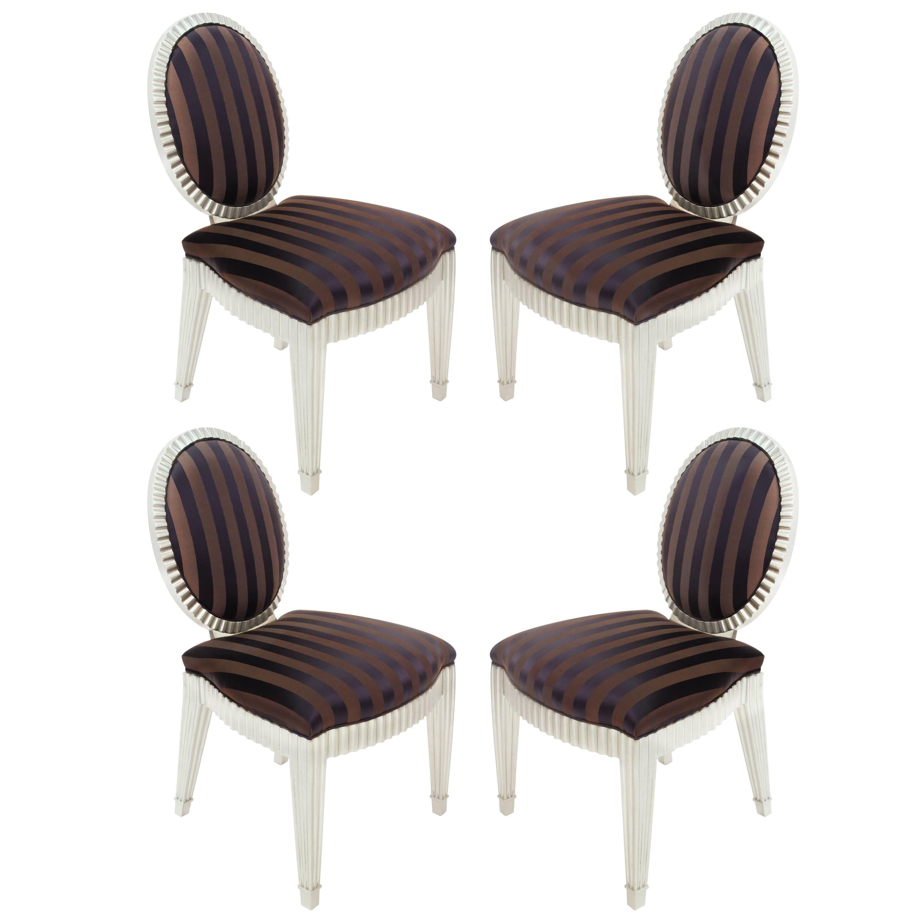 Set of Four Dining or Game Chairs by John Hutton for Donghia