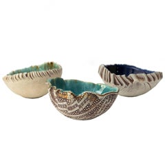 Three Scandinavian Modern Hand Built and Glazed Bowls by Artist Bengt Berglund