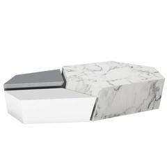 Threesome Coffee Table in Marble and Steel by Cristina Jorge de Carvalho