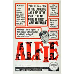 Original Vintage Alfie Film Poster for the Classic Movie Starring Michael Caine