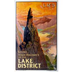 Original 1920s LMS Railway Poster “Spend Your Holidays in The Lake District”