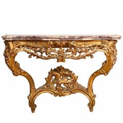 Louis XV Style Carved and Giltwood Wall Console