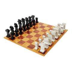 1970s Modernist Aluminum and Rosewood Chess Set 8