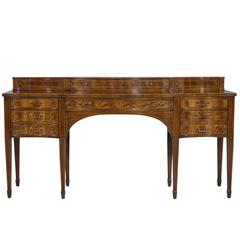 Baker Feathered Mahogany Hepplewhite Sideboard