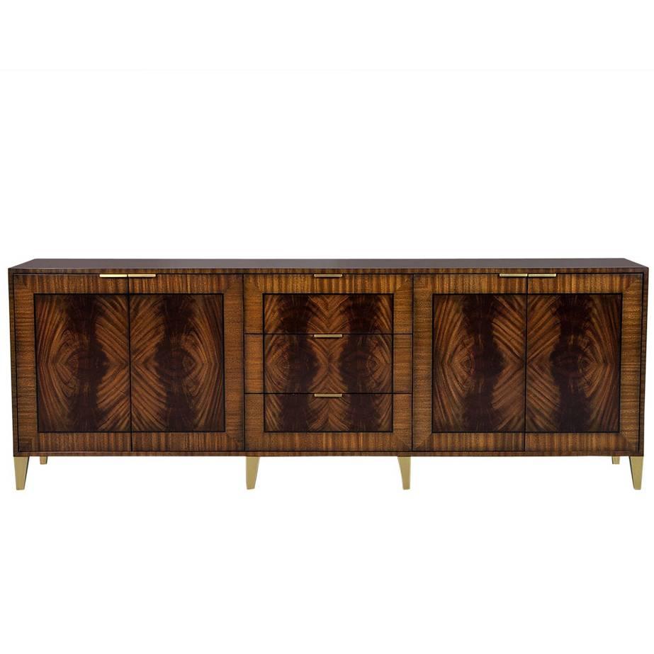 Carrocel Custom Bookmatched Flamed Mahogany Buffet For Sale