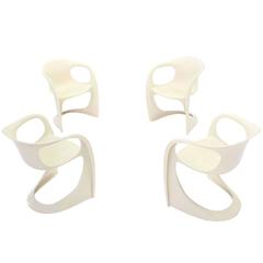 Set of Four Figural Molded Fiberglass Dining Chairs