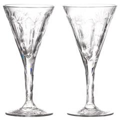 Set of 14 Hafnia Pattern Engraved Val St.Lambert Water Goblets 2