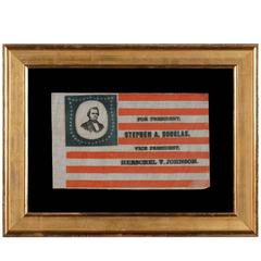 Antique 44 Star Portrait Style Parade Flag Made for the Campaign of Douglas and Johnson