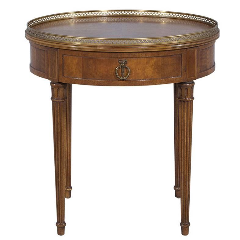 Henredon Round Walnut Side Table