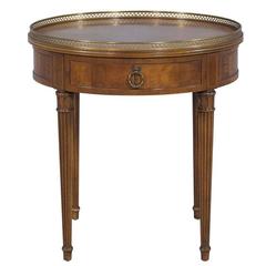 Henredon Round Walnut Side Table