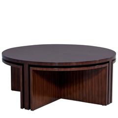 Duke Modern Mahogany Cocktail Table with Nesting Tables