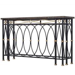 Regency Slim Console Table with Marble Top