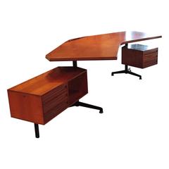 Bureau Boomerang T-96 d'Osvaldo Borsani pour Tecno Milano, années 1950