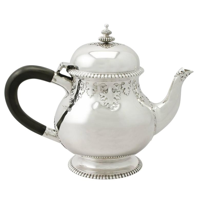 Sterling Silver Teapot, Art Deco Style, Antique VI at 1stdibs