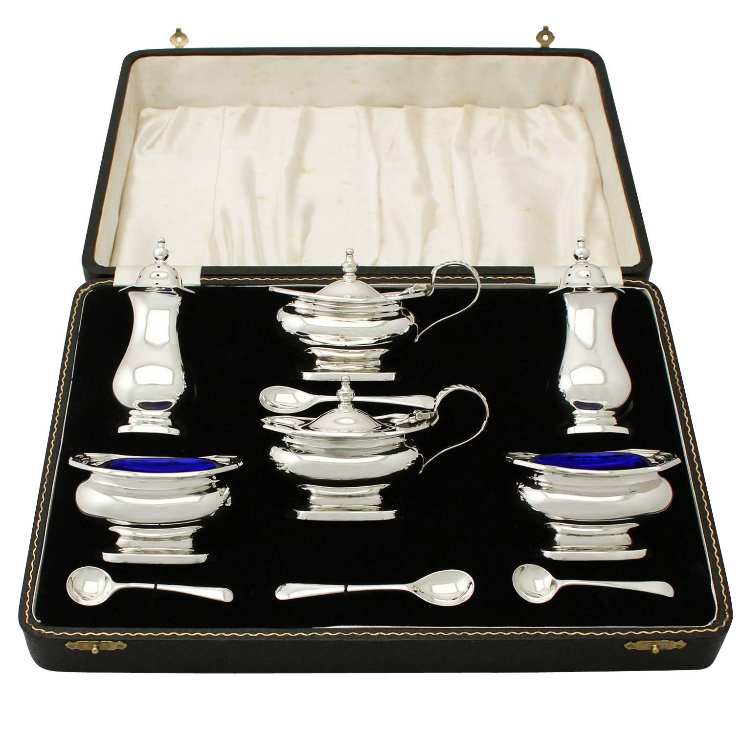Sterling Silver Condiment Set, Vintage Elizabeth II