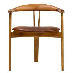 Teak and Leather Armchair by Arne Hovmand Olsen