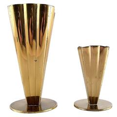 Two Vases Made of Brass, Ystad Metall