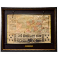 1846 "Traveller's Guide and Map of the United States" Antique Wall Map by Ensign