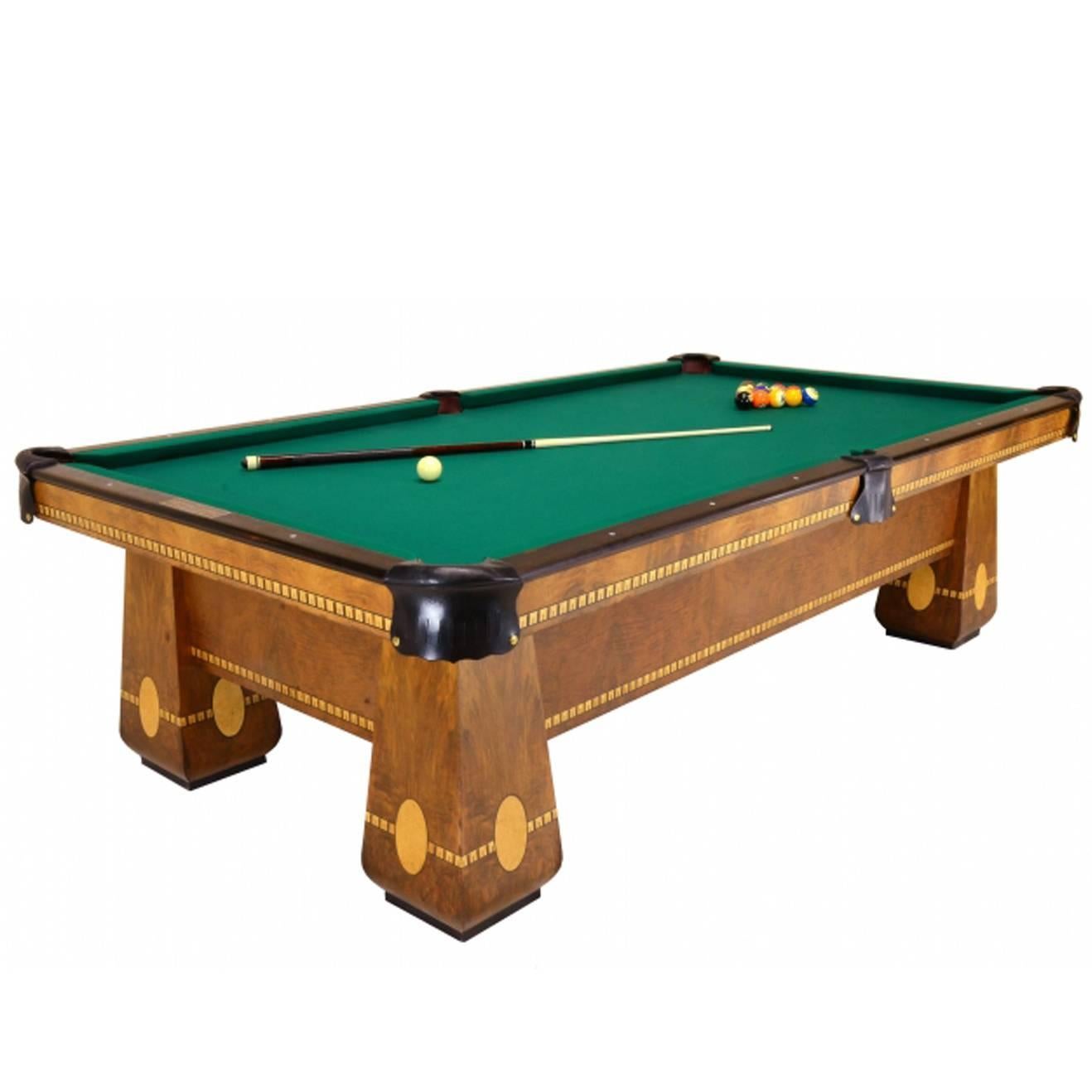 Brunswick Medalist 1940's Pool Table Arts and Crafts Style For Sale