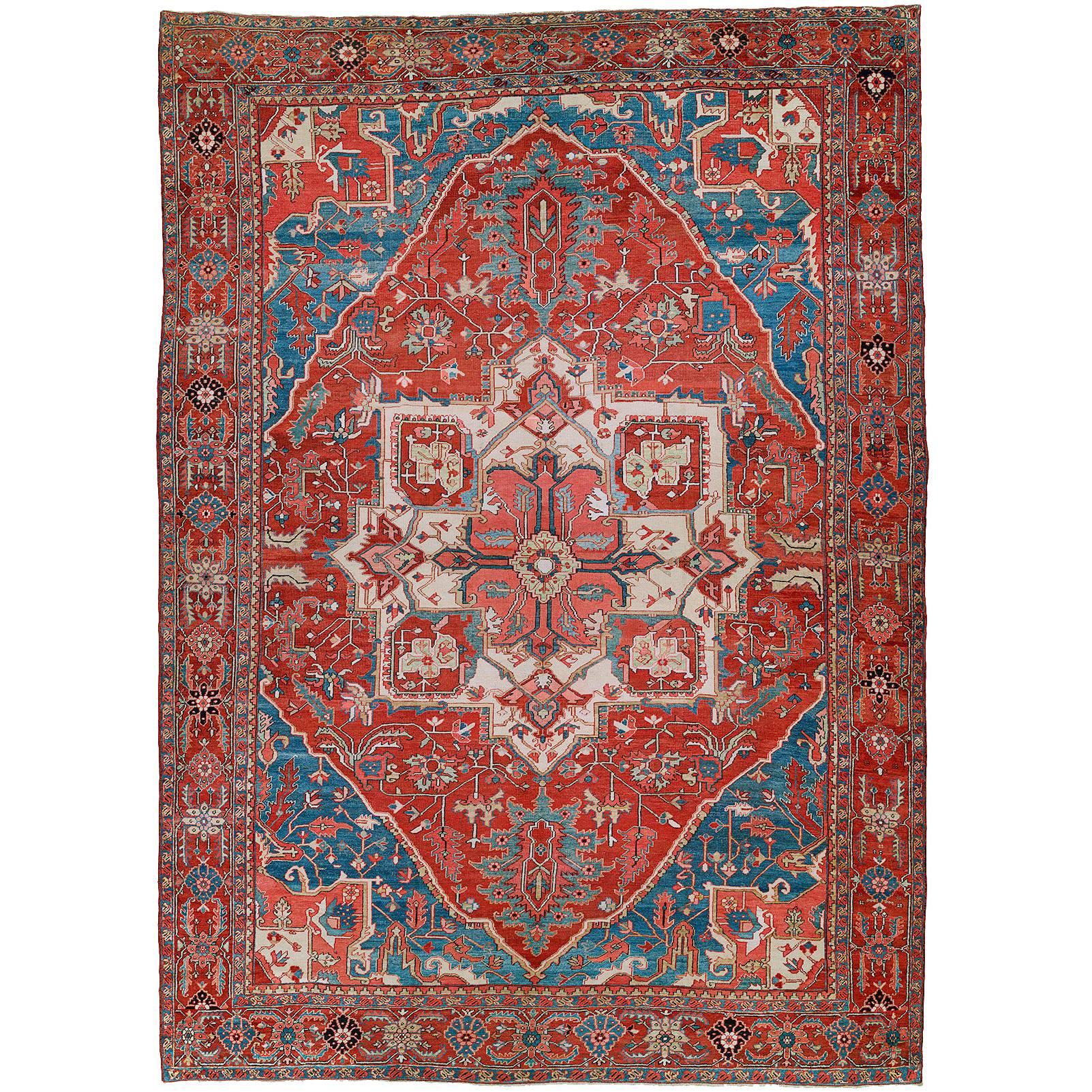 Antiker persischer Heriz-Teppich in Übergröße