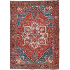Oversize Vintage Persian Heriz Carpet