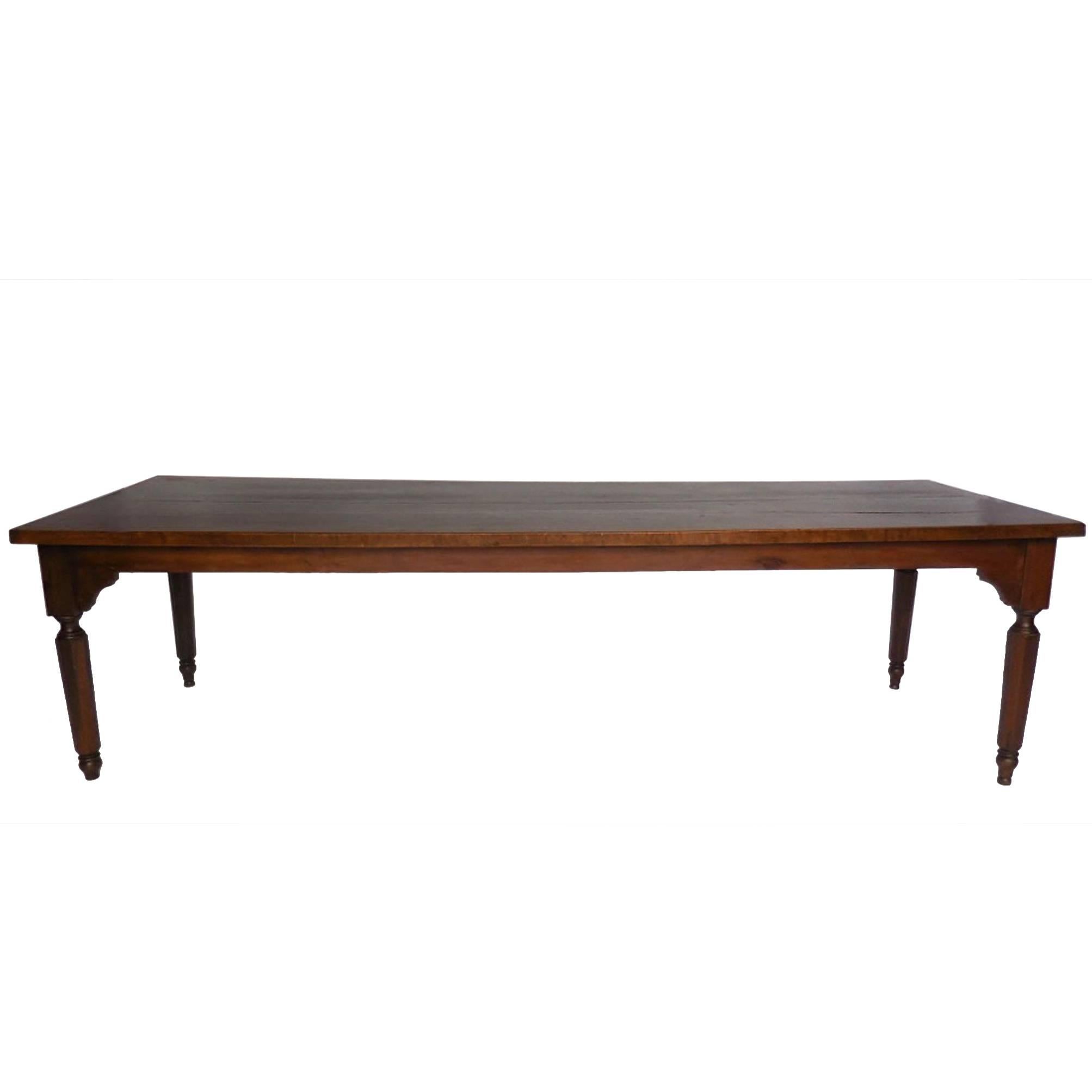 Very Large Antique Spanish Walnut Wood Dining Table at 1stDibs