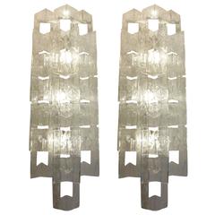 Pair of Majestic Barovier and Toso Glass Sconces, Italy, 1960s