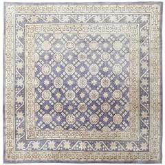 Beautiful and Decorative Square Purple Antique Khotan Rug