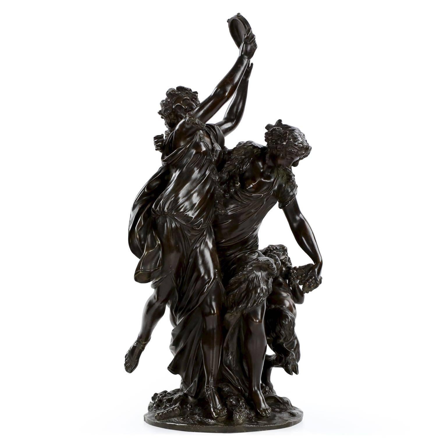 "Bacchanalia" Bronze Sculpture Group After Claude Michel Clodion, circa