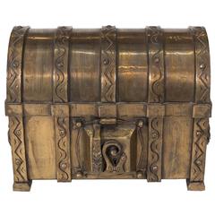 19th Century Bronze Locking Strong Box