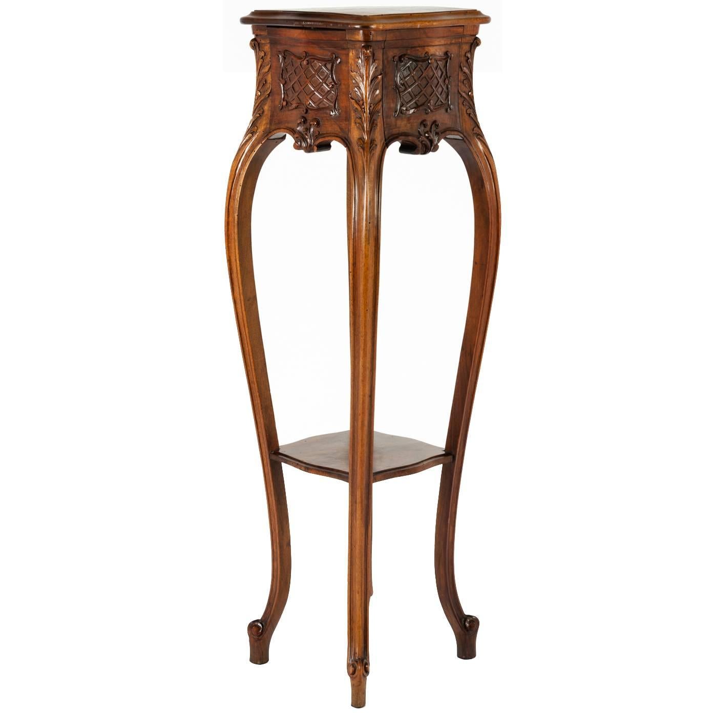 Antique Classic Hand-Carved Fern Stand / Pedestal