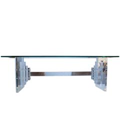 Mid-20th Century Lucite and Glass Cocktail Table