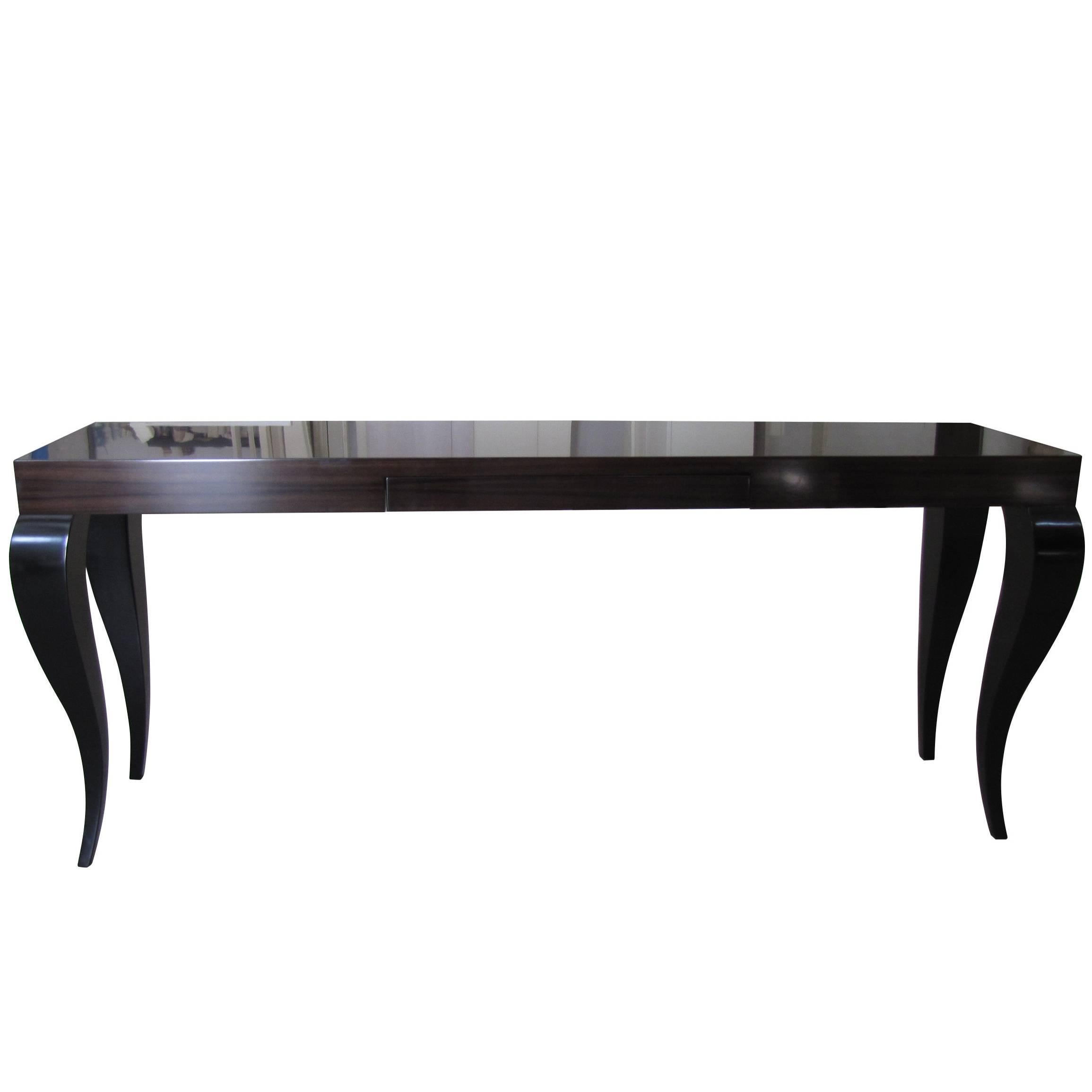 Long Modern Cabriole Lacquered or Wood Console by Dom Edizioni from Italy For Sale